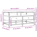 sofabord med glasplade 98,5x50x45 cm sonoma-eg