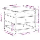 sofabord med glasplade Sonoma Eg 50x50x45 cm Stål
