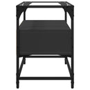 tv-bord med glastop 60x35x51 cm konstrueret træ sort