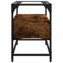 tv-bord med glastop 60x35x51 cm konstrueret træ røget eg