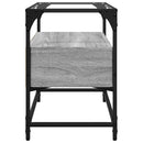tv-bord med glastop 60x35x51 cm konstrueret træ grå sonoma-eg