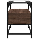 tv-bord med glastop 60x35x51 cm konstrueret træ brun eg