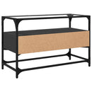 tv-bord med glastop 80x35x51 cm konstrueret træ sort