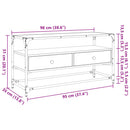 tv-bord med glastop 98x35x51 cm konstrueret træ røget eg