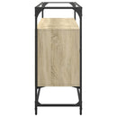 skænk med glastop 98x35x81 cm konstrueret træ sonoma-eg