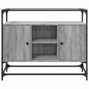 skænk med glastop 98x35x81 cm konstrueret træ grå sonoma-eg