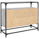 skænk med glastop 98x35x81 cm konstrueret træ grå sonoma-eg