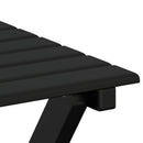gyngestol med klapbord massivt poppeltræ sort
