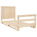 sengeramme med sengegavl 100x200 cm massivt fyrretræ