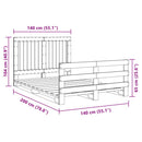 sengeramme med sengegavl 140x200 cm massivt fyrretræ hvid