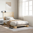 sengeramme med sengegavl 100x200 cm massivt fyrretræ
