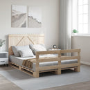 sengeramme med sengegavl 140x200 cm massivt fyrretræ hvid