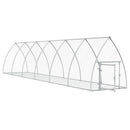 kaninbur 105x600x120 cm galvaniseret stål sølvfarvet