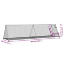 kaninbur 400x105x91 cm galvaniseret stål sølvfarvet