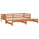 daybed med udtræk 90x200 cm massivt fyrretræ gyldenbrun