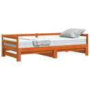 daybed med udtræk 90x200 cm massivt fyrretræ gyldenbrun