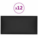 Væghovedgærde 12 stk. 30 x 15 cm Sort Stof