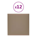 Væghovedgærde 12 stk. 30 x 30 cm Cappuccino Stof