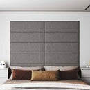 Væghovedgærde 12 stk. 90 x 30 cm Lysegrå Stof