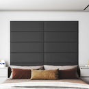 Væghovedgærde 12 stk. 90 x 30 cm Grå Stof
