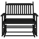 gyngebænk 118x70x104,5 cm massivt poppeltræ sort
