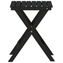 sidebord foldbart massivt poppeltræ sort