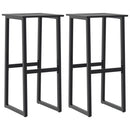 barstole 2 stk. 38x38x80 cm pulverlakeret stål sort
