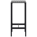 barbord 50x50x110 cm pulverlakeret stål sort