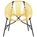 haveæg stol polyrattan sort og gul