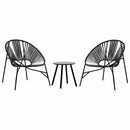 havestolssæt 3 stk. polyrattan sort