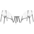 havestolssæt 3 stk. polyrattan sort og hvid