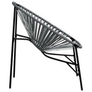 havestolssæt 3 stk. polyrattan sort og lysegrå