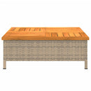 havebord 70x70x25 cm rattan og massivt akacietræ beige