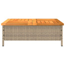 havebord 70x70x25 cm rattan og massivt akacietræ beige