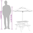 picnicbord til 4 børn m. parasol massivt grantræ