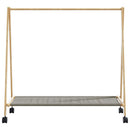 tøjstativ med hylder og hjul 106x34x106,5 cm bambus