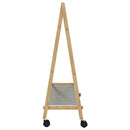 tøjstativ med hylder og hjul 106x34x106,5 cm bambus