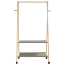tøjstativ med hylder og hjul 96x45,5x155,5 cm bambus