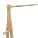 tøjstativ med hylder og hjul 132x45,5x155,5 cm bambus