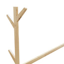 tøjstativ med kroge og hjul 100x35x157 cm bambus
