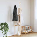 garderobestativ med kroge og hylder 39x33x166 cm bambus