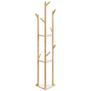 garderobestativ med kroge og hylder 39x33x166 cm bambus