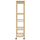 tøjstativ med hylder og hjul 90x40x179,5 cm bambus