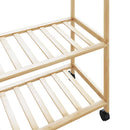 tøjstativ med hylder og hjul 90x40x179,5 cm bambus