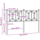 udskiftningsgavl 107 cm metal sort