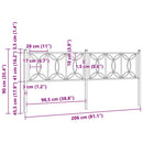 udskiftningsgavl 200 cm metal sort
