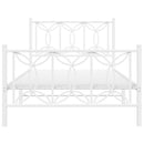 sengeramme med sengegavl og fodgærde 100x200 cm metal hvid