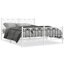 sengeramme med sengegavl og fodgærde 150x200 cm metal hvid