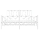 sengeramme med sengegavl og fodgærde 150x200 cm metal hvid
