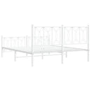 sengeramme med sengegavl og fodgærde 150x200 cm metal hvid
